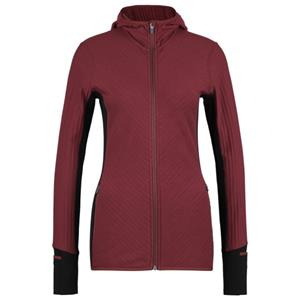 Icebreaker  Women's Descender L/S Zip Hood - Merinohoodie, rood