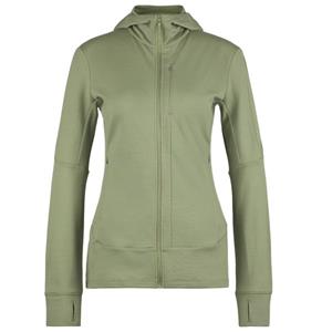 Icebreaker  Women's Merino 260 Quantum IV L/S Zip Hoodie - Merinohoodie, olijfgroen