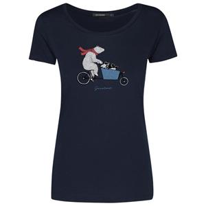 GreenBomb  Women's Bike Cargo Bear Loves T-Shirt Cotton - T-shirt, blauw