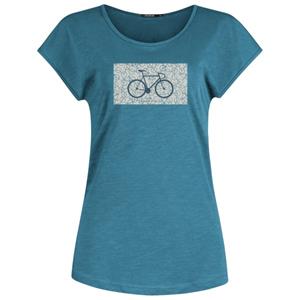 GreenBomb  Women's Bike Pattern Cool T-Shirt Cotton - T-shirt, blauw/turkoois