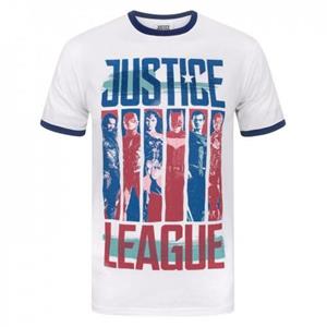 Justice League Heren karakterstrips Ringer T-shirt