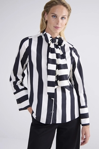 Summum 2s3141-12090 blouse bow stripe printed