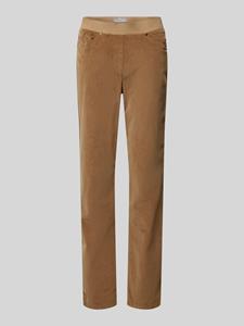 Raphaela By Brax Slim fit broek van fijne corduroy met elastische band