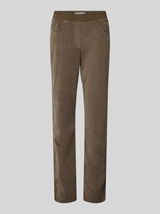 Raphaela By Brax Slim fit broek van fijne corduroy met elastische band