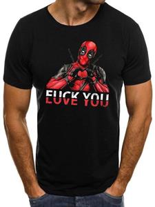 Shirtbude Deadpool fuck love anime cartoon komische helden print t-shirt