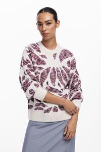 Desigual Trui met bladenprint - MATERIAL FINISHES