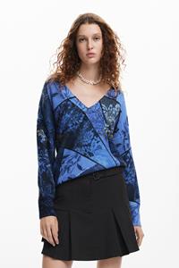 Desigual Bedrukte Arty trui - BLUE