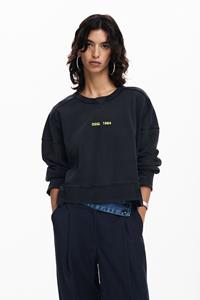 Desigual Sweatshirt met wassingseffect - BLACK