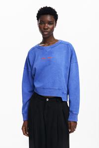 Desigual Sweatshirt met wassingseffect - BLUE