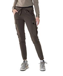 ZIP73 Female Broeken Broek Cargo Pinstripe Taupe W24/611/01/205