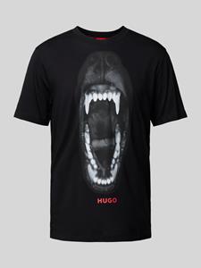 HUGO T-shirt met motiefprint, model 'Dayaking'