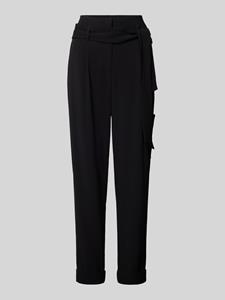 Marc Cain Tapered fit stoffen broek met strikceintuur