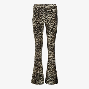 TwoDay dames flared broek bruin met panterprint