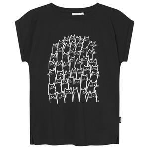 Dedicated  Women's T-Shirt Visby Cat Crowd - T-shirt, zwart