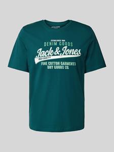 Jack & jones T-shirt met labelprint, model 'ELOGO'