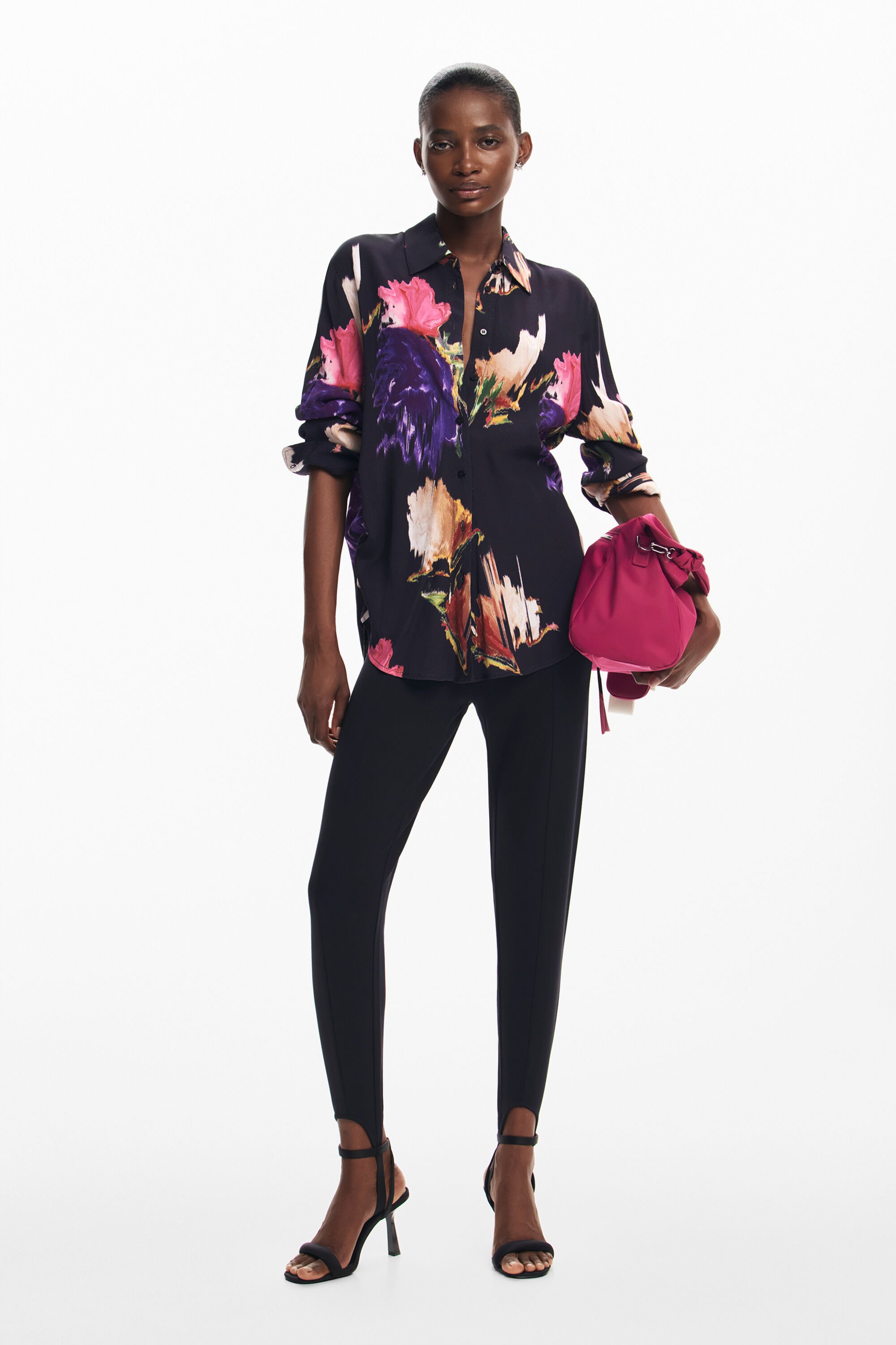 Desigual Bloemenprint overhemd - BLACK