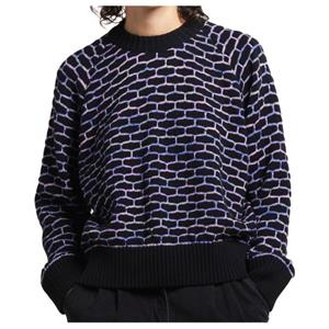 Dedicated  Women's Sweater Husie Honey Comb - Trui, blauw/zwart