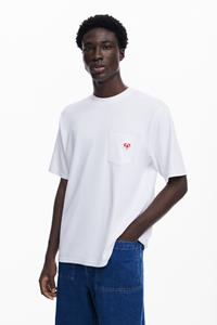 Desigual Logo T-shirt met zak - WHITE