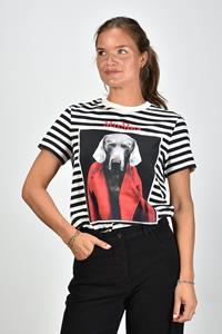 Max Mara gestreepte t-shirt Rosso met print wit