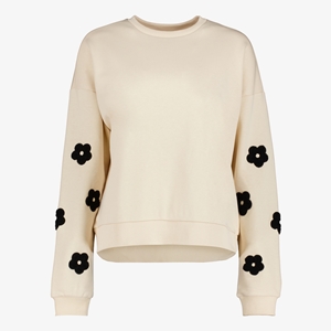 TwoDay beige sweater met geborduurde mouwen