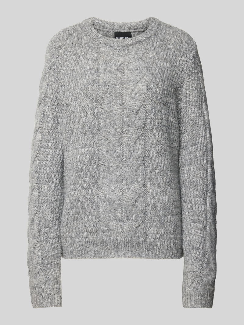 Pieces Gebreide pullover met kabelmotief, model 'NINA'