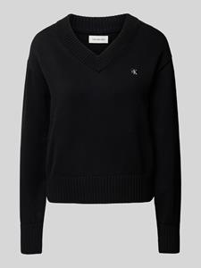 Calvin Klein Jeans Gebreide pullover met labelpatch