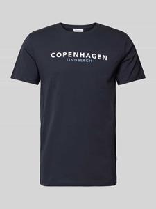 Lindbergh T-shirt met labelprint, model 'Copenhagen'