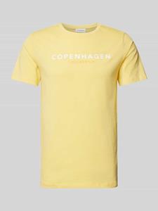 Lindbergh T-shirt met labelprint, model 'Copenhagen'