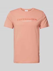 Lindbergh T-shirt met labelprint, model 'Copenhagen'