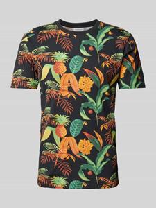 Lindbergh T-shirt met all-over motief, model 'oasis'