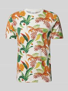 Lindbergh T-shirt met all-over motief, model 'oasis'