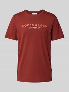 Lindbergh T-shirt met labelprint met statement, model 'EARN'