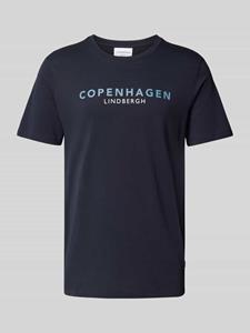 Lindbergh T-shirt met labelprint met statement, model 'EARN'