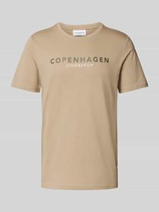 Lindbergh T-shirt met labelprint met statement, model 'EARN'