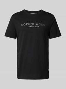 Lindbergh T-shirt met labelprint met statement, model 'EARN'