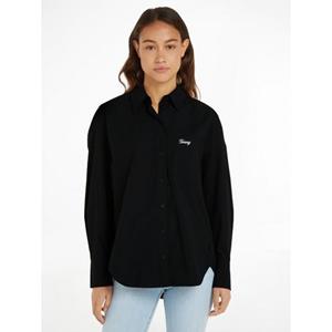 TOMMY JEANS Top TJW SP OVR SCRIPT SHIRT EXT Met -logo-opschrift