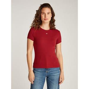 TOMMY JEANS T-shirt Slim Essential Rib Shirt, Rippshirt Rundhalsshirt