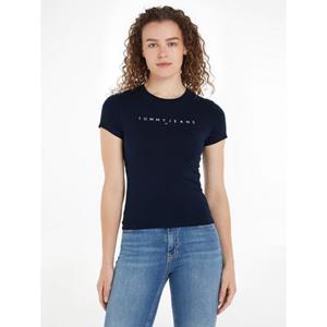 TOMMY JEANS Shirt met korte mouwen TJW SLIM LINEAR TEE EXT met  linear-logo-opschrift