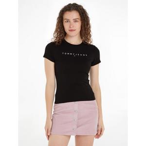 TOMMY JEANS Shirt met korte mouwen TJW SLIM LINEAR TEE EXT met  linear-logo-opschrift