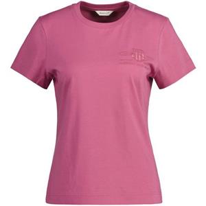 Gant T-shirt REG TONAL SHIELD KA T-SHIRT met dubbele naden aan de zoom