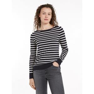 Tommy Hilfiger Gebreide trui CO JERSEY STITCH BOAT-NK SWEATER met -merklabel op de mouw