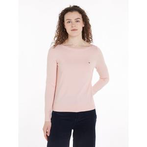 Tommy Hilfiger Gebreide trui CO JERSEY STITCH BOAT-NK SWEATER met -merklabel op de mouw