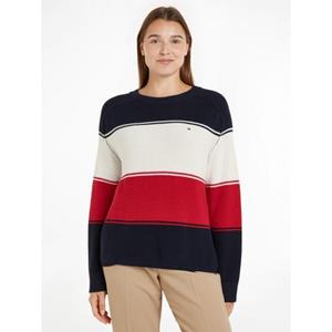 Tommy Hilfiger Trui met ronde hals met geborduurd logo (Global Serie TH VROUWEN)