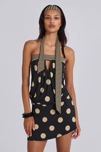 Jaded London Lola Strapless Mini Dress in Polkadot Stripe