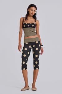 Jaded London Lola Foldover Capris in Polkadot Stripe