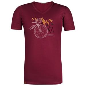 GreenBomb  Bike Nature Park Peak T-Shirt Cotton - T-shirt, rood