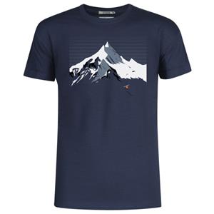 GreenBomb  Nature Mountain Ski Roll T-Shirt Cotton - T-shirt, blauw