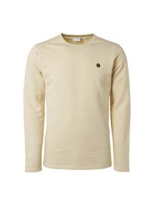 No Excess T-shirt long sleeve crewneck solid jacquard beige