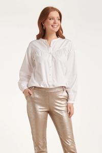 Smashed Lemon 24580 puffy sleeve blouse in wit