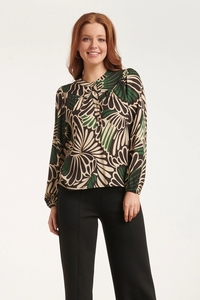 Smashed Lemon 24649 groene en zwarte grafische print top